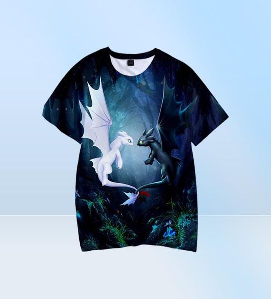 How To Train Your Dragon T-Shirts für Jungen und Mädchen, Sommer, 3D-Cartoon-Druck, Polyester, kurzärmelig, atmungsaktiv, T-Shirt, Tops, 8 10 12 Jahre, T25310568