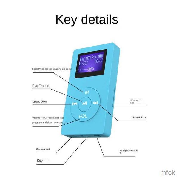 MP3-MP4-Player Tragbarer MP3-Walkman-Student mit externer Taste, ultradünn, Mini-MP4, englischer Musikhören, Plug-in-Kartenspieler im Großhandel