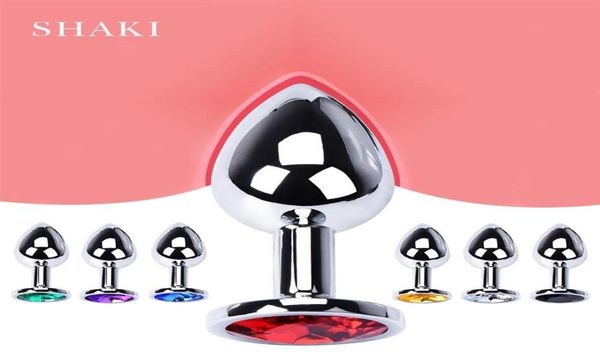 Analplug Edelstahl Glatter Stahl Butt Plug Schwanz Kristall Schmuck Trainer Für Frauen Mann Analdildo SHAKI Erwachsene Sex Shop278P9126075