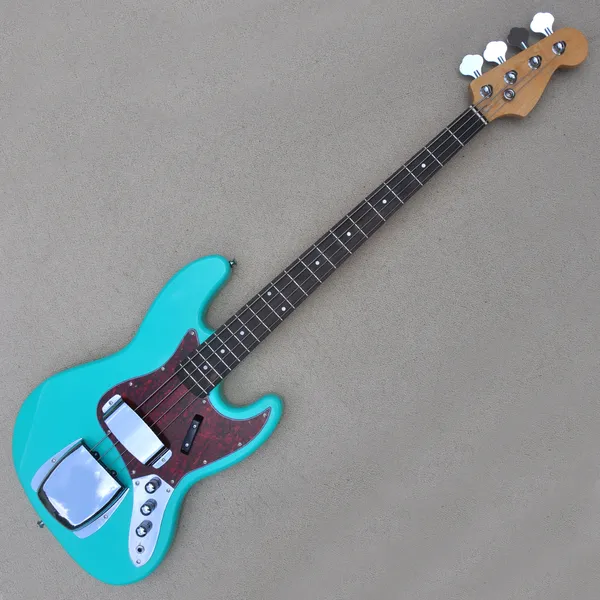 4 Saiten Blue Electric Bass Gitarre mit 20 Braps Rosewood Freboard Red Pearl Pickguard Anpassbar