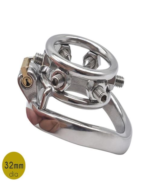 FRRK Bolted Male Chasitty Device Spiked Cock Cage Maniacal Double Penis Rings 2022 Neues Edelstahl-BDSM-Sexspielzeug Shop2195597