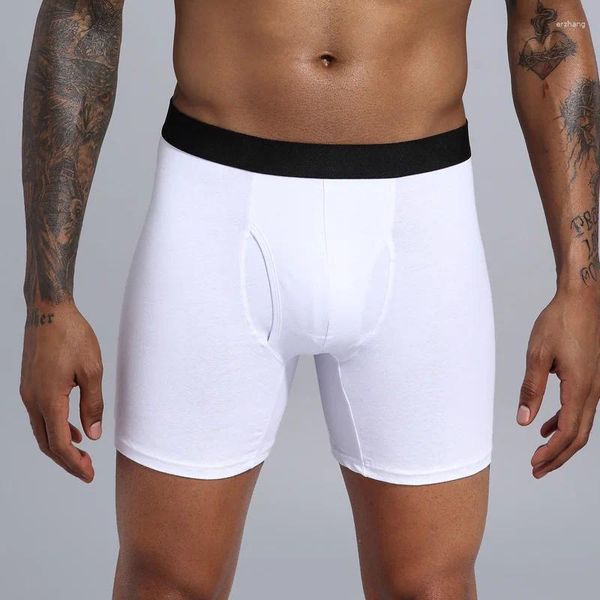 Cuecas masculinas homens roupa interior boxer algodão homem curto respirável mens flexível tamanho grande shorts boxers