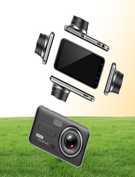 D207 câmera dvr carro 4quot lente dupla visão noturna câmera de visão traseira gsensor traço cam gravador vídeo registrador estacionamento monitor1578928