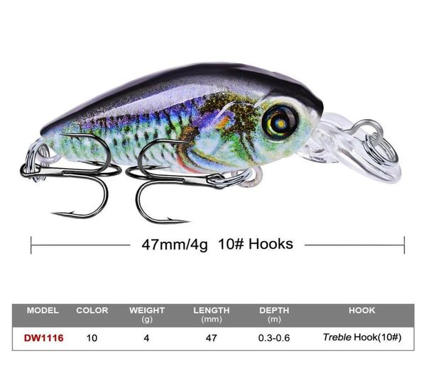 10 renkli krank plastik sert yemler 47cm 4g 10 balıkçılık kancaları pesca fis bbyhjr yhshop20102529036