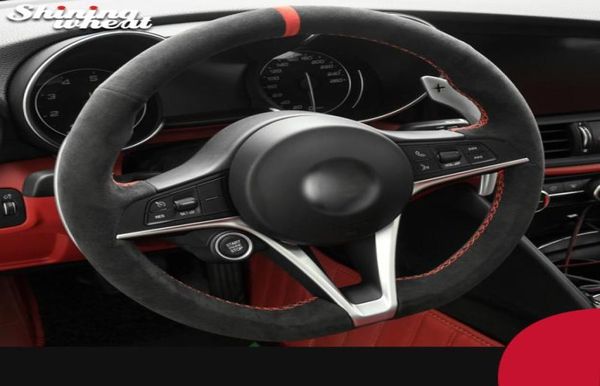 Рулевое колесо черного рулевого колеса чернокожих Alcantara для Alfa Giulia 2017 Stelvio 20175721664
