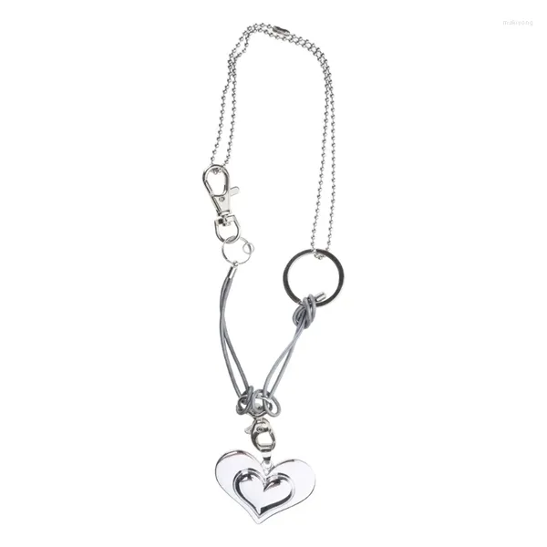 Collane a ciondolo Colore d'argento Catena di giunzione Collana Trendy Love Heart Choker Sweet Cool Eastetic Gioielli Regalo per coppia Donne