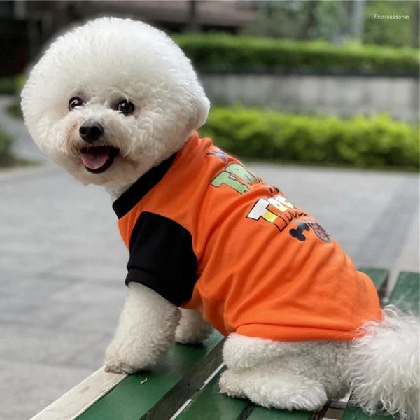 Köpek Giyim Moda Baskı Yavru T-Shirt Yelek Küçük Köpekler İçin Rahat Pamuklu Evcil Hayvan Yaz Kıyafetleri Kediler Chihuahua Pullovers Pomeranian Giyim