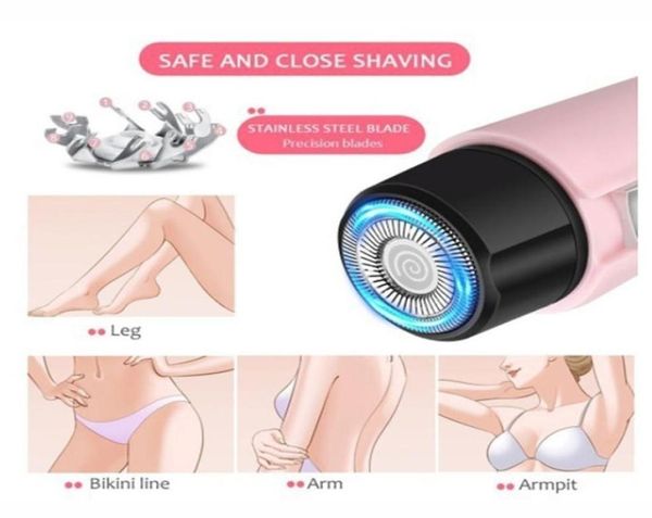 4 in 1 mini rasoio elettrico per la rimozione dei peli del viso da donna cura del viso depilazione del corpo depilazione indolore portatile epilatori trimmer strumento di bellezza7609112