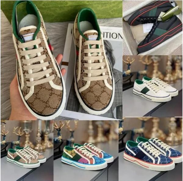 Tennis 1977 Casual Shoes S Designer Herren Schuh Grüne rote Streifen Gummi Sole Stretch Cotton Low Top Men Sneakers EUR 40-46