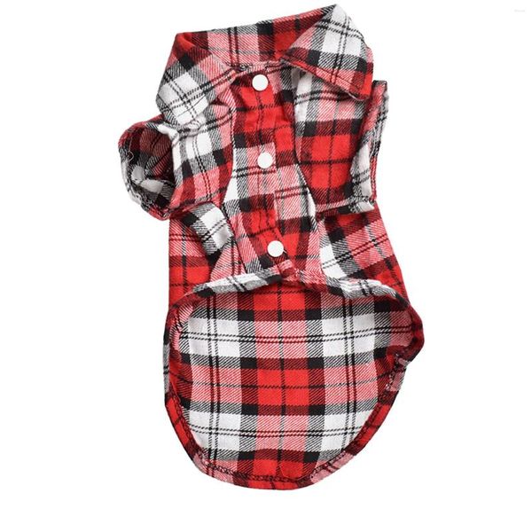 Abbigliamento per cani 3 colori Fashion Pet Cucciolo camicia a quadri per camicia da cani Giacca in stoffa in autunno Mvione del Ringraziamento per gatti senza maniche