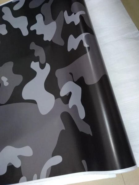 Adesivos grandes de vinil camuflado para carro com brilho de liberação de ar/camuflagem ártica fosca cobrindo gráficos de caminhão e barco ESTILO 1,52X30M (5