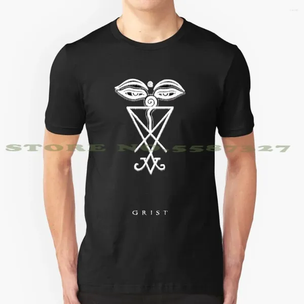 Camisetas masculinas Grist - Luciferiano Zen Gristian Sigil Design Cool Trendy T -shirt Tee Buddhism Lúcifer Occult Anton Lavey Satan
