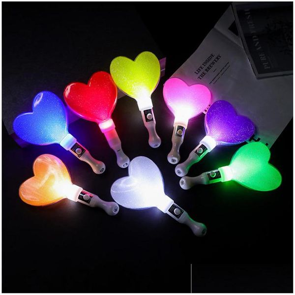 Decorazione per feste Stile corto Amore Bastone luminoso Pentagramma LED Incandescente Concerto Puntelli di supporto Bambini Buon compleanno Decorazioni per feste Giocattoli Glow Lx Dhe4I