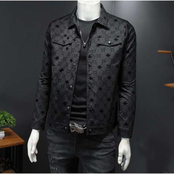 2023 Herbst neue Herrenjacke: Korean Slim Fit Lapel Print European Station Jugendjacke - Trendy und stilvolle Außenbekleidung für Männer