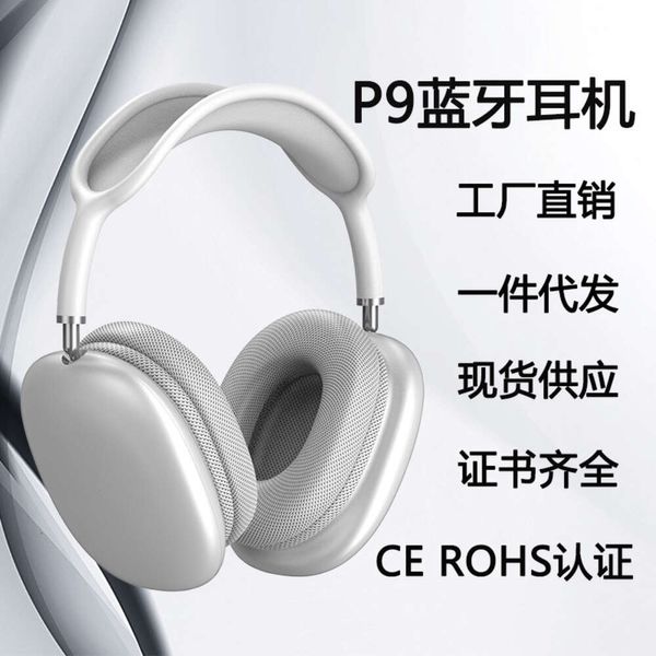 Fone de ouvido P9airmax popular entre fronteiras com fones de ouvido Bluetooth, música sem fio, estéreo e adaptação de telefone escalável