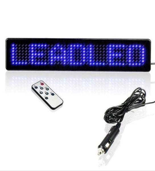Novo azul 12v carro led programável mensagem sinal rolagem placa de exibição com remoto led display6762929