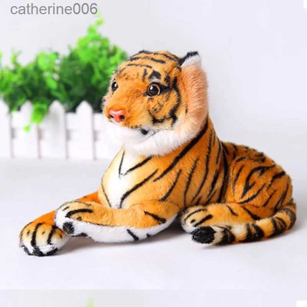 Animais de pelúcia de pelúcia 25cm vida real tigre ornamento brinquedo de pelúcia macio animais de pelúcia boneca bebê crianças brinquedos modelo presentes brinquedos para crianças tigr 231228