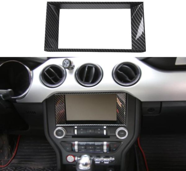 ABS Carbon Fiber Navigation Ring Dekoration Trim Für Ford Mustang 15 Hohe Qualität Auto Innen Zubehör4342194