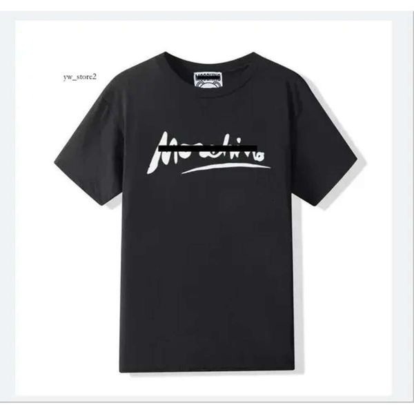Дизайнерская роскошная футболка Moschino, брендовая футболка с надписью с коротким рукавом, весна-лето, мужская и женская футболка Moschino 7047