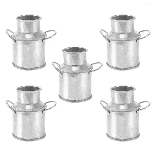 Vasos 5 PCs Milk Jug Tin Bucket Flower Pot Ornamentos