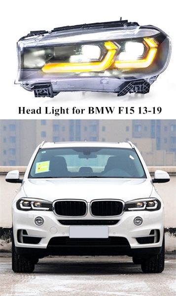 LED-Tagfahrlicht für BMW X5 F15 Dual Beam Scheinwerfer 2013–2019, dynamische Blinkerlampe, Auto-Styling