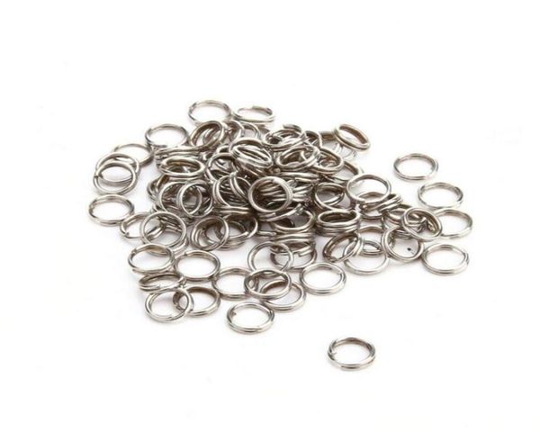 1000 Uds anillos divididos de pesca de acero inoxidable señuelo resistente señuelos de bucle de anillo sólido 7mm 150lbs4502749