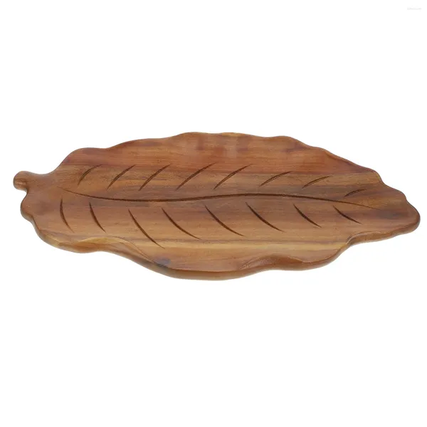 Piastre vassoio dessert foglie di decorazione in legno di frutta a bordo litchi a forma di forma in legno