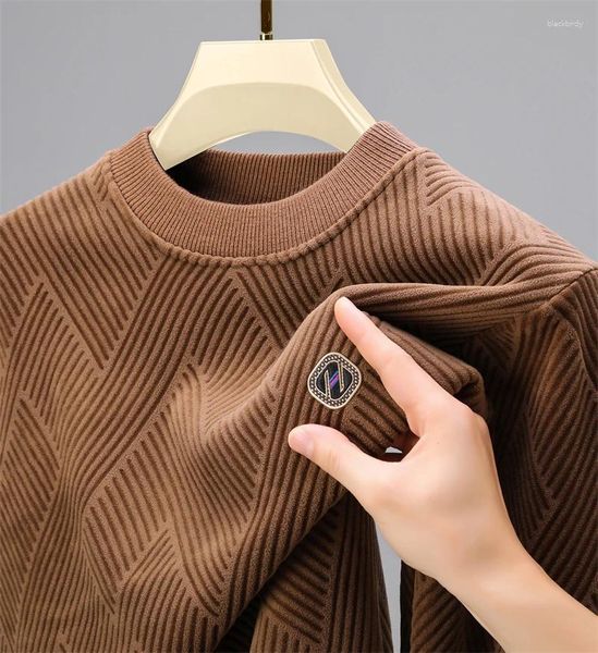 Con cappuccio maschile con cappuccio inverno con cappuccio o-scootto squisito peluche ricamato addensato pullover corea stradina di strade casual maglione top