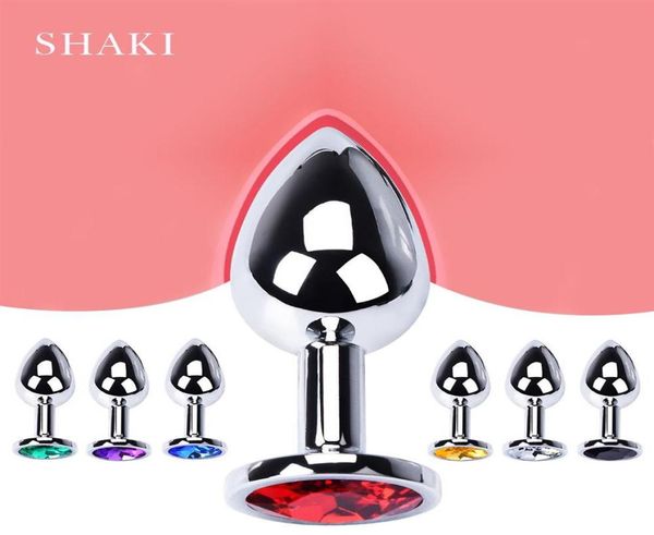 Analplug Edelstahl Glatter Stahl Butt Plug Schwanz Kristall Schmuck Trainer Für Frauen Mann Analdildo SHAKI Erwachsene Sex Shop278P1733526