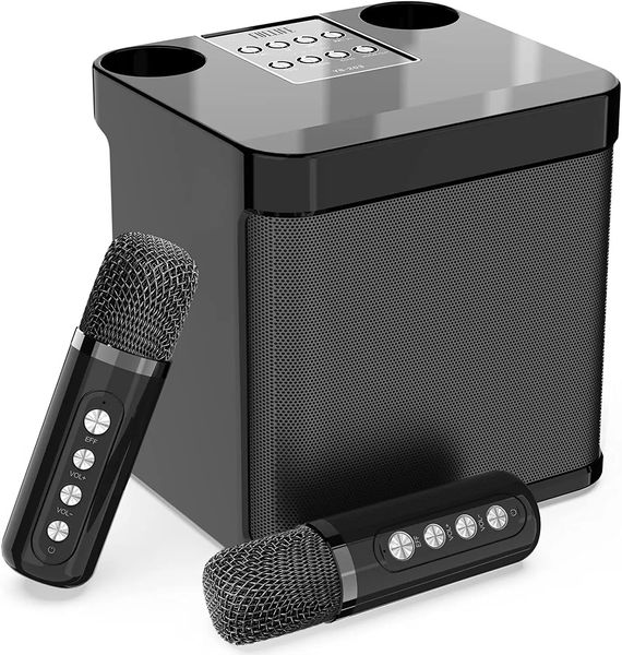 Караоке-машина с двумя микрофонами для взрослых и детей Портативная акустическая система Bluetooth PA с 2 беспроводными микрофонами для дома 231228