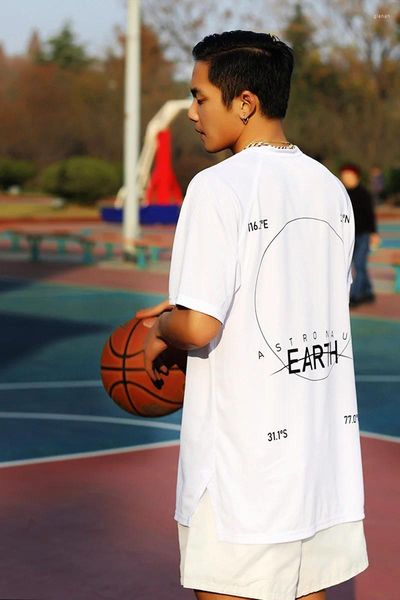 Erkek Tişörtleri Basketbol Ter Emici Sporlar Hızlı Kurutma Ceket Kısa Kollu Gençlik Eğitimi Nefes Alabilir Atış Takımı T-Shirt Yaz