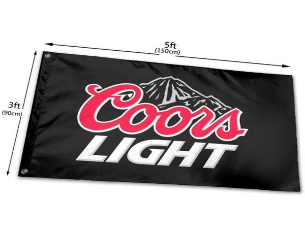 Coors Light Beer Label Flag 150x90cm 3x5ft Impressão de poliéster Clube Equipe Esportes Indoor com 2 itens de Brass3834767