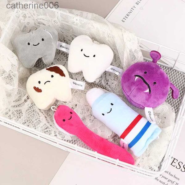 Animali di peluche ripieni Carino divertente peluche bambola giocattolo cartone animato farcito denti dentifricio spazzolino bambole portachiavi ciondolo borsa per bambini regali L231228