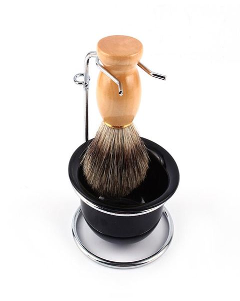 Meicoly Erkek Tıraş Kiti Dayanıklı Güzellik Tasarımı Kase Kupa Fırçası Sabun Yemeği Stand Tutucu Taşınabilir Tırık Jilet Sakal Tepen Seti 3P4092025