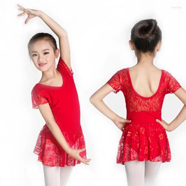 Bühnenbekleidung 2023 Tanz -Lotard für Mädchen Ankunft Vintage Sweet Lace Ballet Kleid Kinder hochwertiger Tanzrock