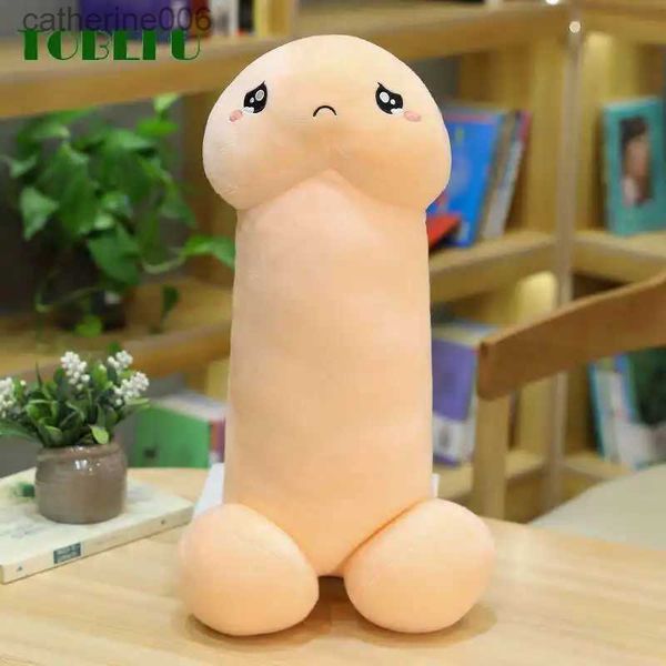 Animais de pelúcia de pelúcia simulação bonito pênis longo brinquedos de pelúcia travesseiro sexy brinquedos macios recheado engraçado almofada linda bonecas presente para namorada kawaii pelúcia 231228