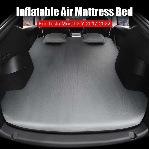 Kissen Sitzkissen Autobett Aufblasbare Luftmatratze Kissen Rückmatte Wildleder Stoff Outdoor Camping Innenmöbel Zubehör für Tesla