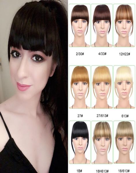 6 polegadas frente curta franja pura clipe em franja extensões de cabelo em linha reta sintético 100 real natural hairpiece1308978