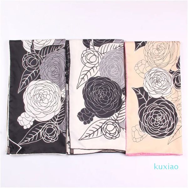 Lenços manuais manuais laminados lenço de seda lenços lisos de rosa lenços de rosa lenços de rosa ECharpes Foulards femme wrap hijab 90cm*90cm