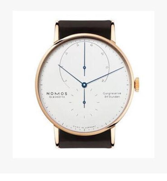 nomos New model Brand glashutte Gangreserve 84 stunden automatic wristwatch men039s fashion watch white dial black leather top 2728340