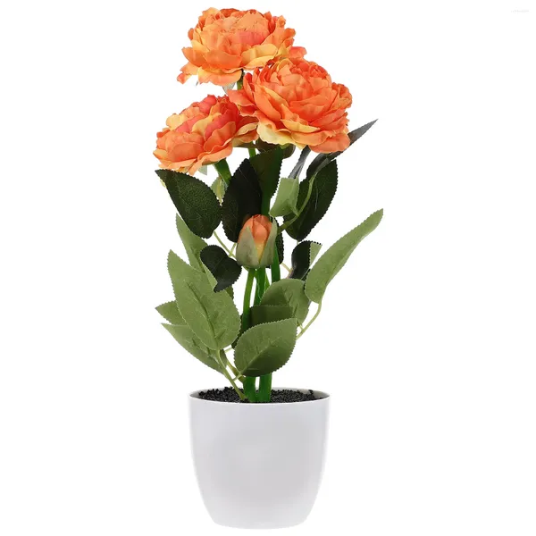 Dekorative Blumen Bonsai Topfe Pfingstrose Büro Seidenblum Arrangements Künstlich klein in Stoff Desktop Verzierungen
