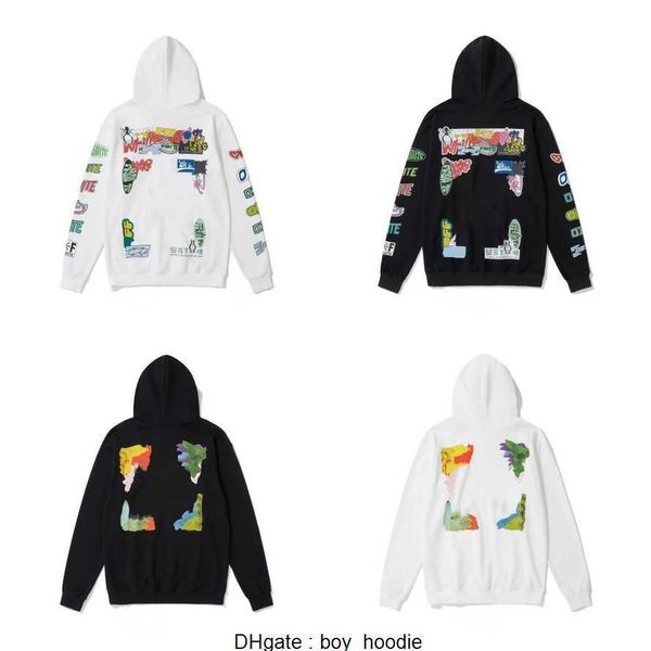 Erkek Hoodies Sweatshirts Marka Kapalı Kapşonlu Yaldızlı Plastik ve Çift'in Whiteoff T-Shirts Off White Modaya Giyim 2024 DDPQ