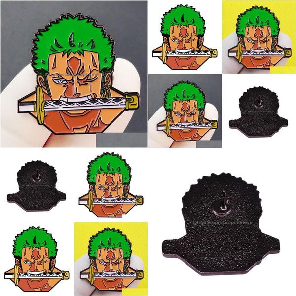 Acessórios dos desenhos animados Infância One Piece Filme Citações Crachá Filmes Bonitos Jogos Hard Esmalte Pins Coletar Broche de Desenhos Animados Mochila Chapéu Dh62I