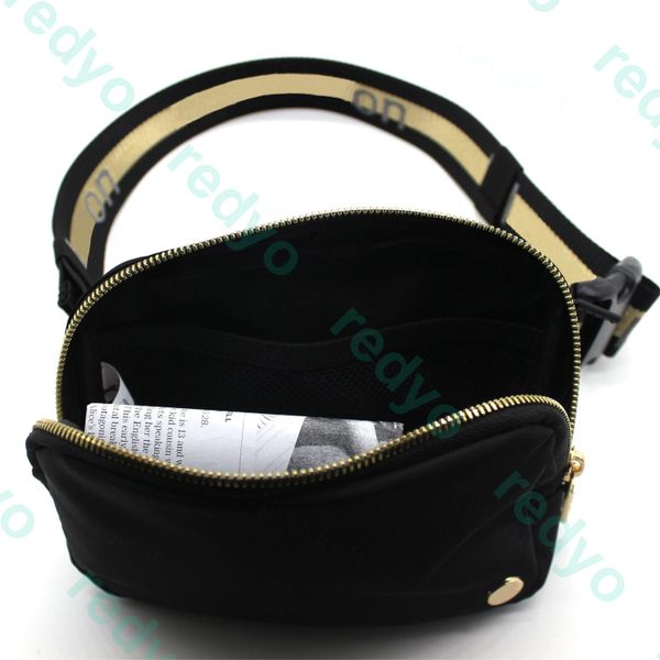 Lu Everywhere Cinto Bolsa Cintura Fanny Pack Ouro Zíper Letras Douradas No Cinto Redyo Edição Especial Esporte Correndo Fannypack Crossbody Bag