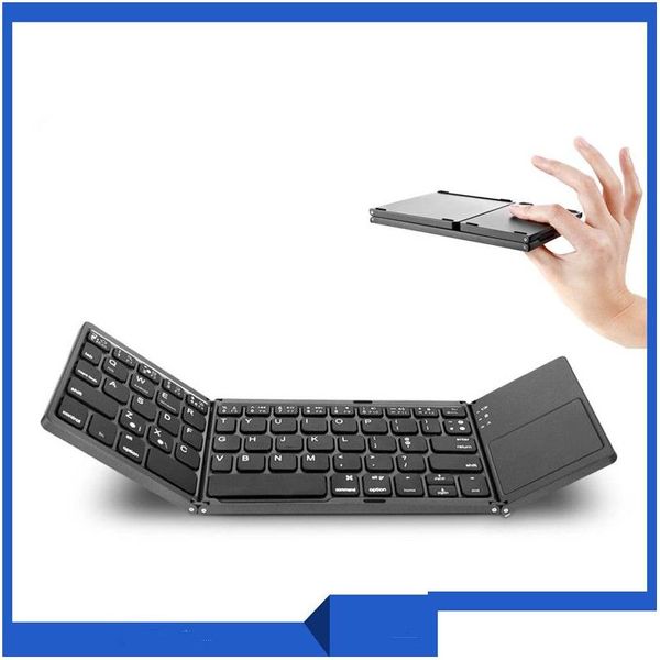 Teclados Tri-dobráveis Tablet Computador de telefone móvel com Toucad Wireless Bluetooth Dobrável Drop Delivery Computadores Networking Mouse Inp Dhjhq