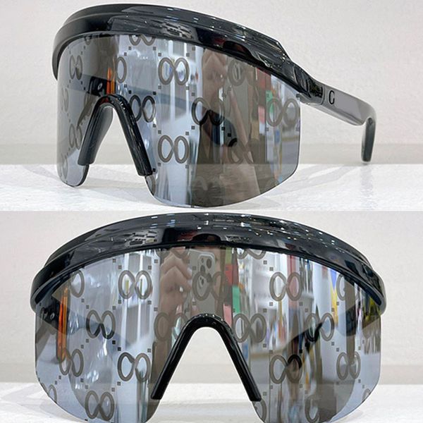 Дизайнерские мужские и женские маски для лица, лыжные очки, ветрозащитные солнцезащитные очки, литая оправа неправильной формы, подходящая по форме головы, зеркальные ножки с буквенным логотипом GG1477