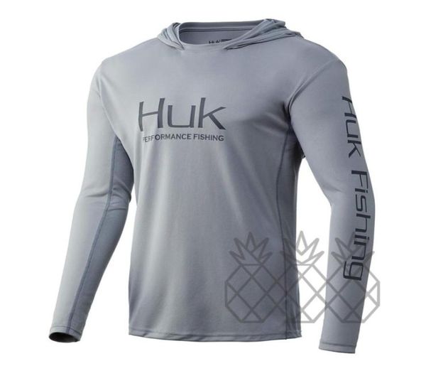 Camicie da pesca Huk Abbigliamento personalizzato Maglietta giacca a maniche lunghe UV Protezione 50 uomini Summer Wear 2207183611799