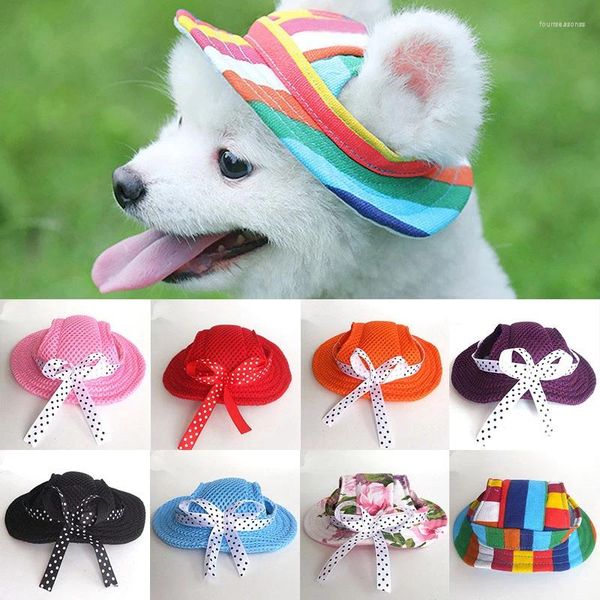 Abbigliamento per cani carino pet magh cappello da gatto rotondo cappello principessa con un papillonstrella traspirante panoramica per cuccioli da cucciolo per esterni