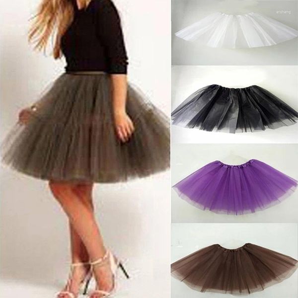 Юбки для взрослых девочек, трехслойная юбка-пачка для балета и танцев, классическая однотонная мини-плиссированная юбка из полусетки, эластичная вечерние юбка