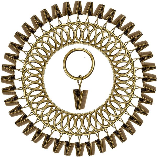 Clip a tenda vintage da 40 pacchetti anelli drappeggiati con arrugginitura decorativa in metallo forte con colore bronzo clip 231227